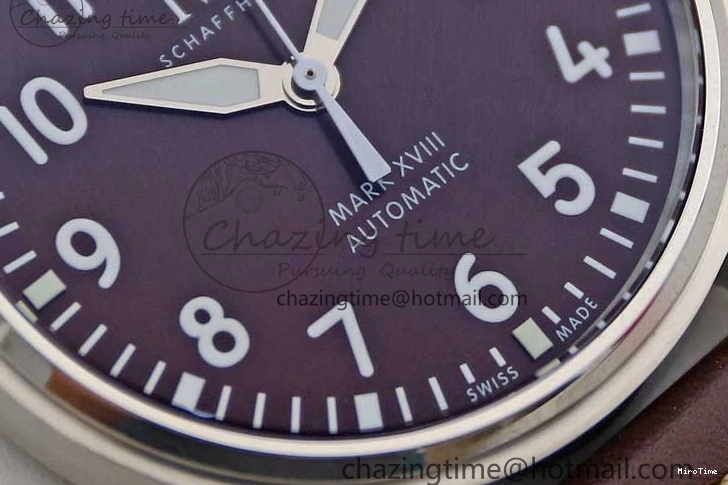 MIROTIME 0413 HighQuality Mark XVIII IW327010 SS M+F 1:1 Best Edition Brown Dial on Brown Leather Strap A 7049